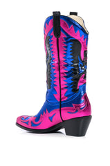 AZALEA WANG WAY METALLIC BOOT IN BLUE