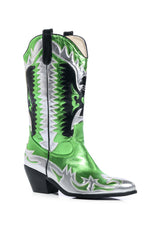 AZALEA WANG WAY METALLIC BOOT IN GREEN