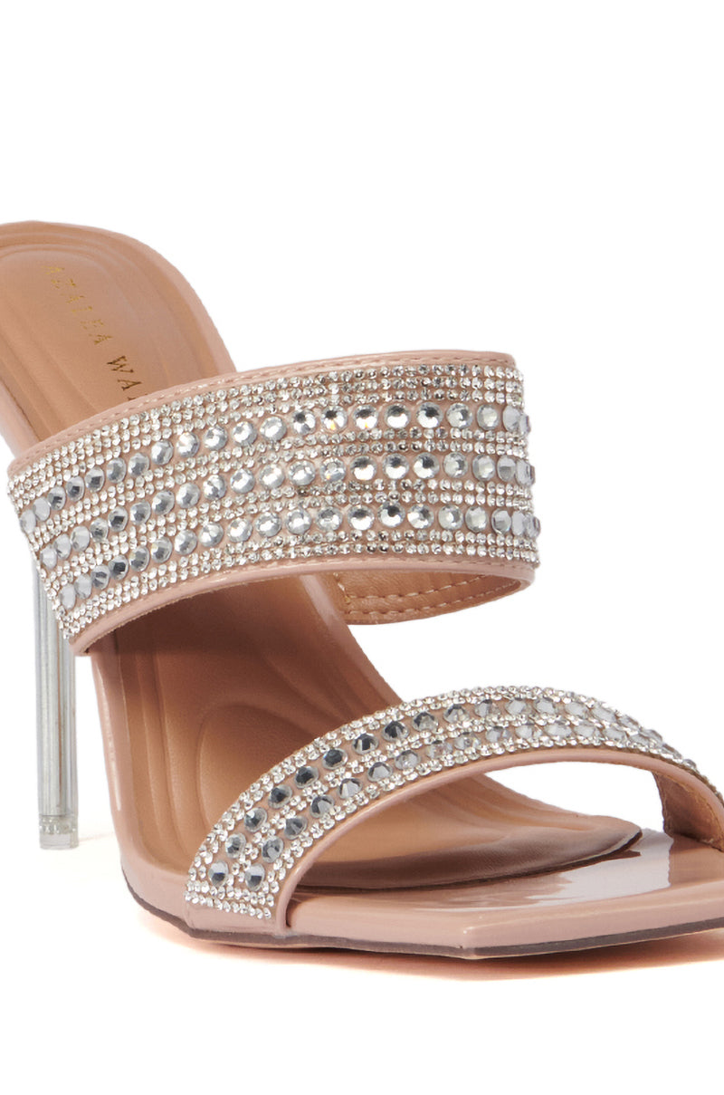 AZALEA WANG YONAH NUDE RHINESTONE SANDAL