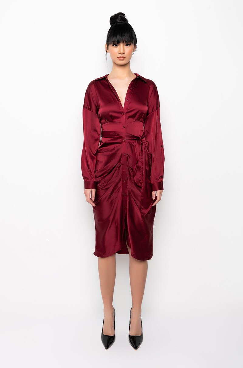 BABY COME BACK MAXI BUTTON UP MINI DRESS