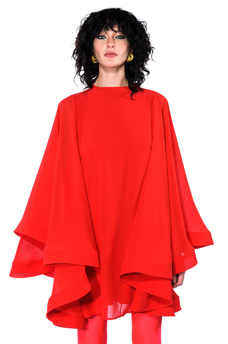 BAD ROMANCE RELAXED DRAPE MINI DRESS