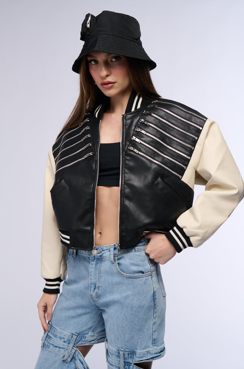 BEAM ME UP ZIPPERED BOMBER