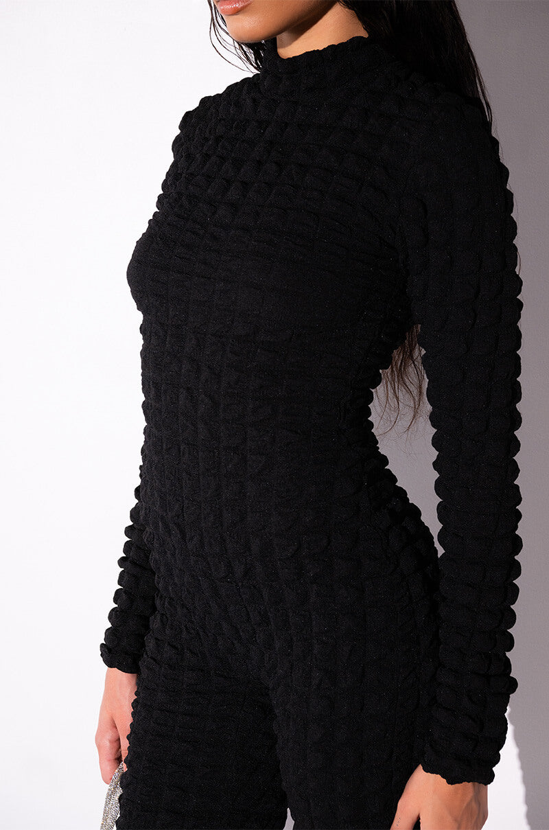 BEAT THE ODDS TEXTURED CATSUIT