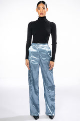BEAUTY RAINS SATIN CARGO PANTS