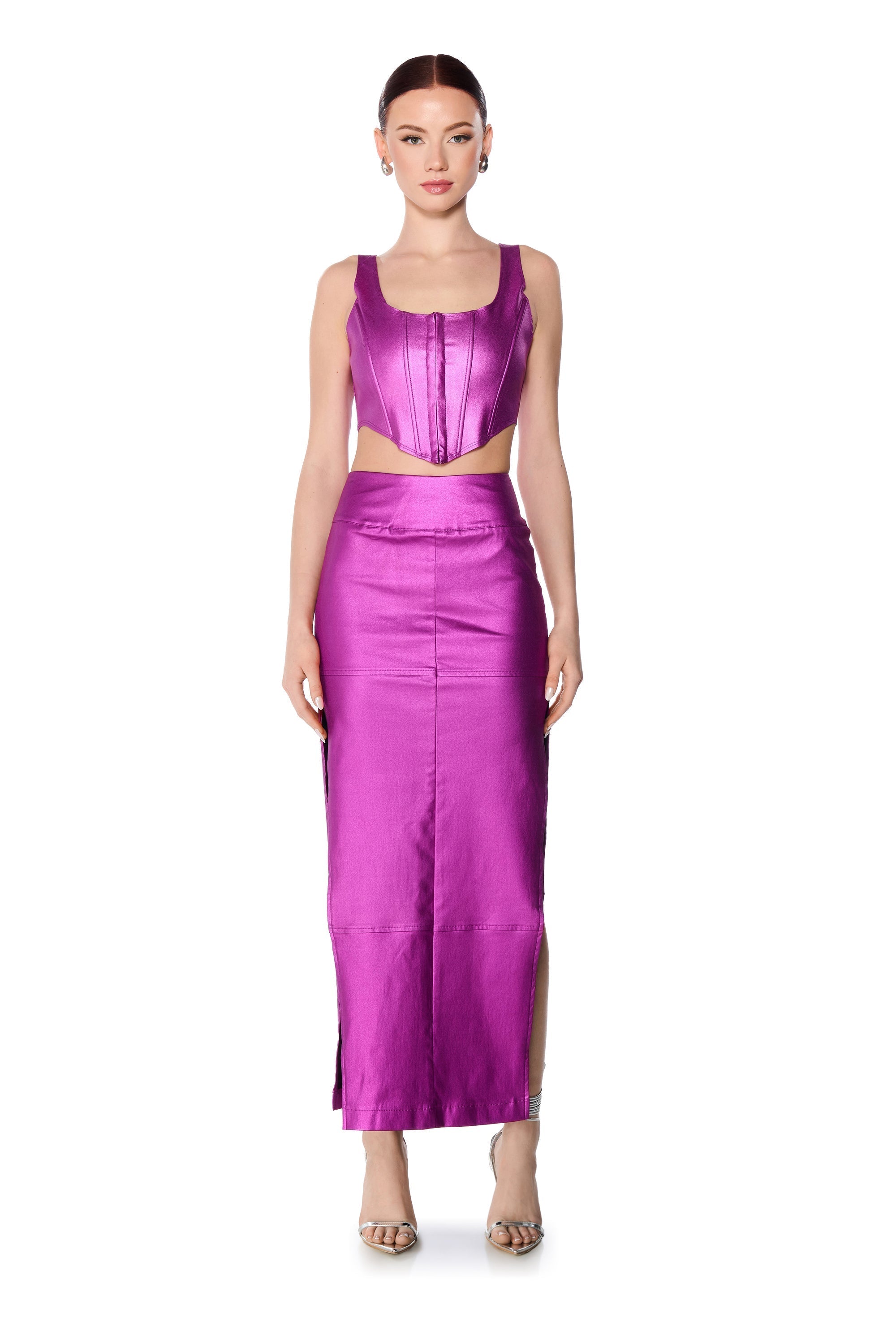 BELIEVE IT METALLIC CORSET TOP