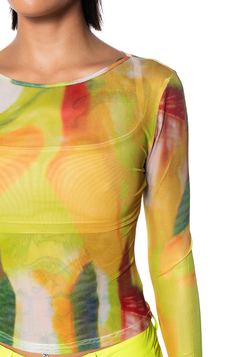 BEST INSTINCTS LONG SLEEVE MESH TOP