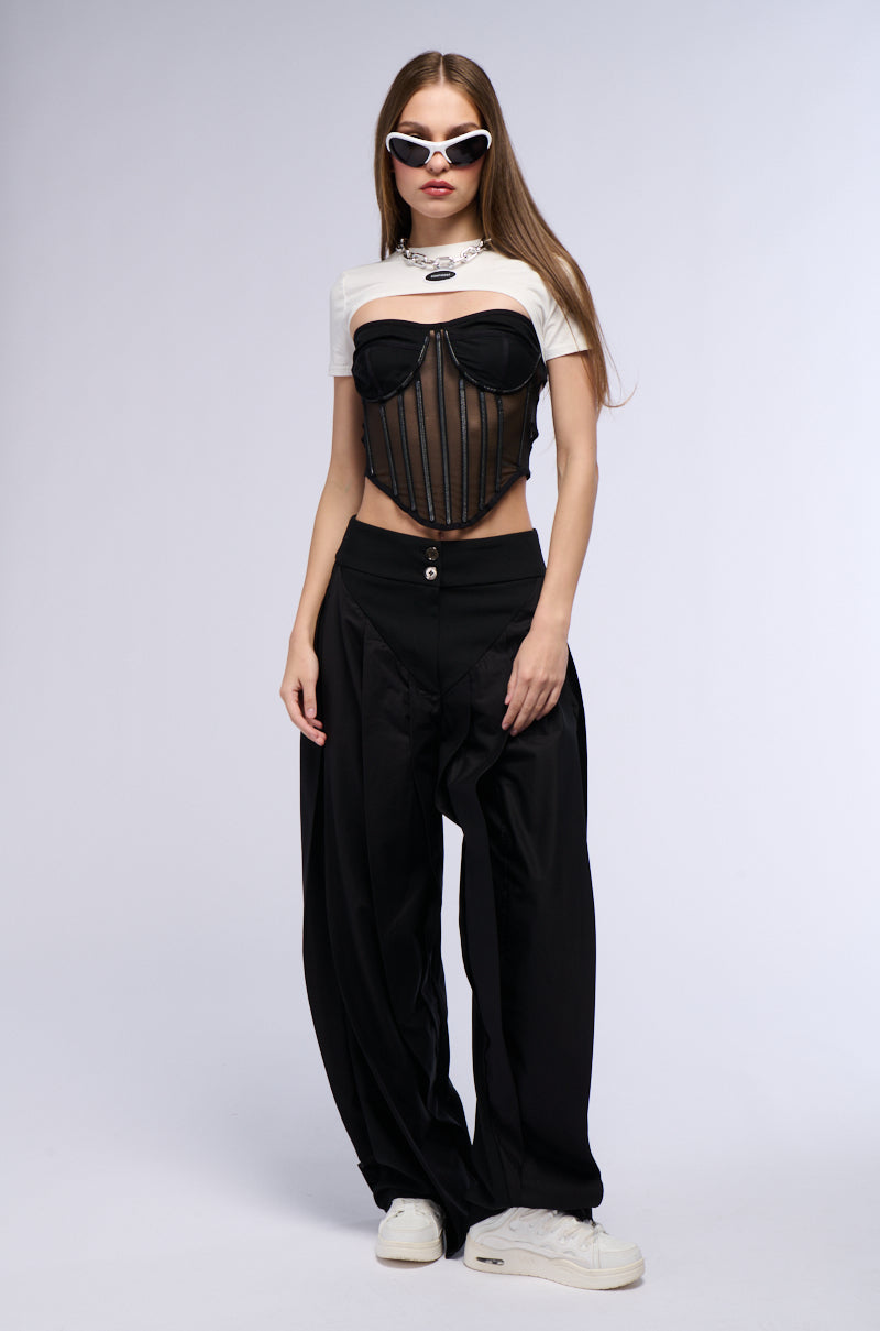 BEST OF THE LAST CORSET SET WITH CROP TEE OVERLAY