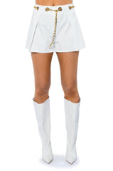 BETTER DAYS FLOUNCE SHORT WITH CHAIN BELT
