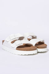 BIRKENSTOCK ARIZONA PLATFORM VEGAN BIRKO-FLOR WHITE SANDAL