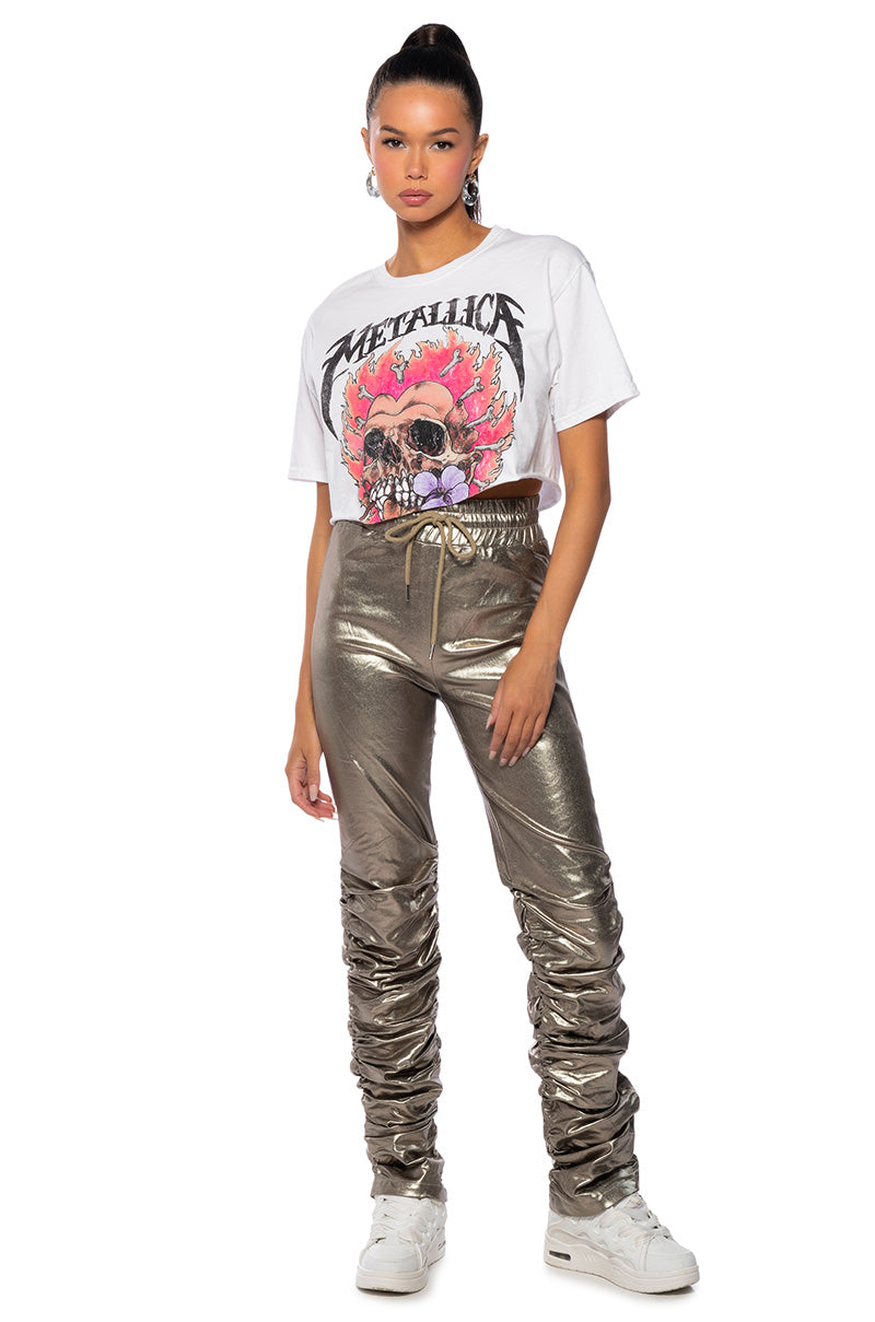 BLINDING LIGHTS PU METALLIC PANT