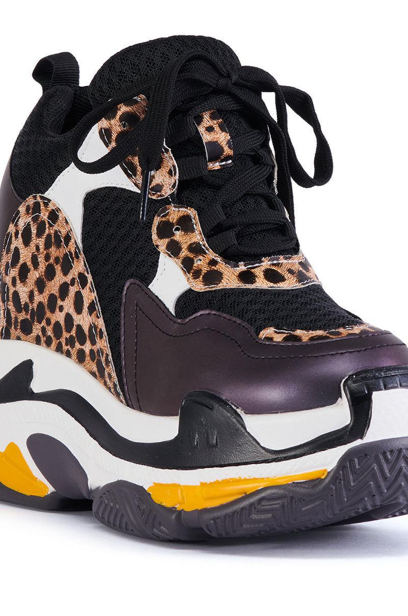 BLUEBERRY LOW COLLAR WEDGE HEEL SNEAKER IN MULTI