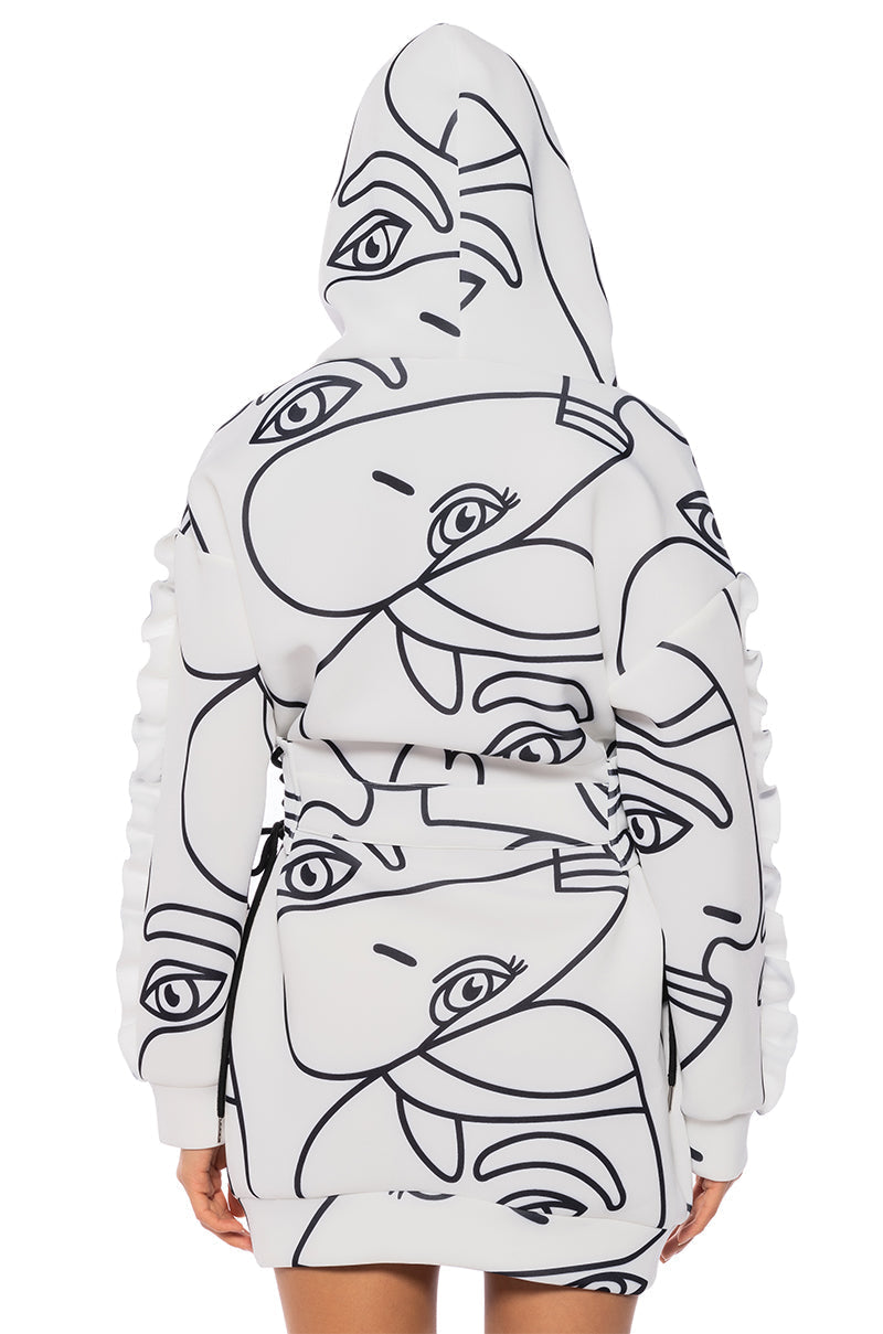 BROOKLYN ABSTRACT SCUBA SWEATSHIRT DRESS