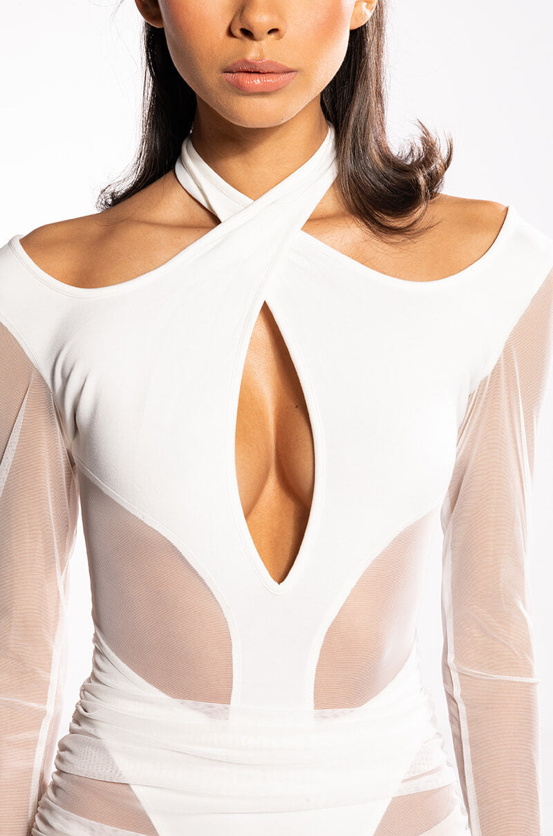 BY MY SIDE MIDI DRESS WITH CUT OUTS
