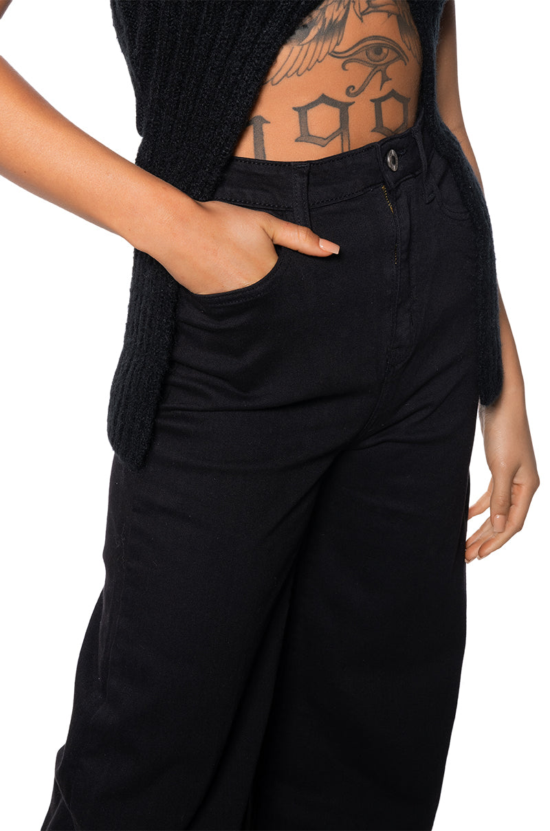 CALI DREAM WIDE LEG BLACK JEANS