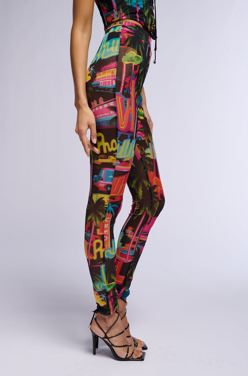 CALIFORNIA LOVE MESH HIGH WAIST LEGGING