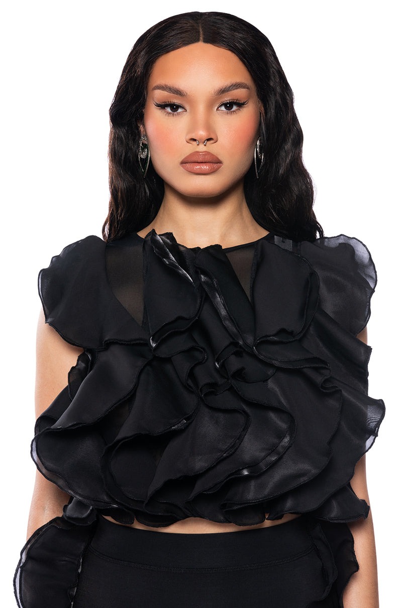 CAMELLIA RUFFLE BLOUSE