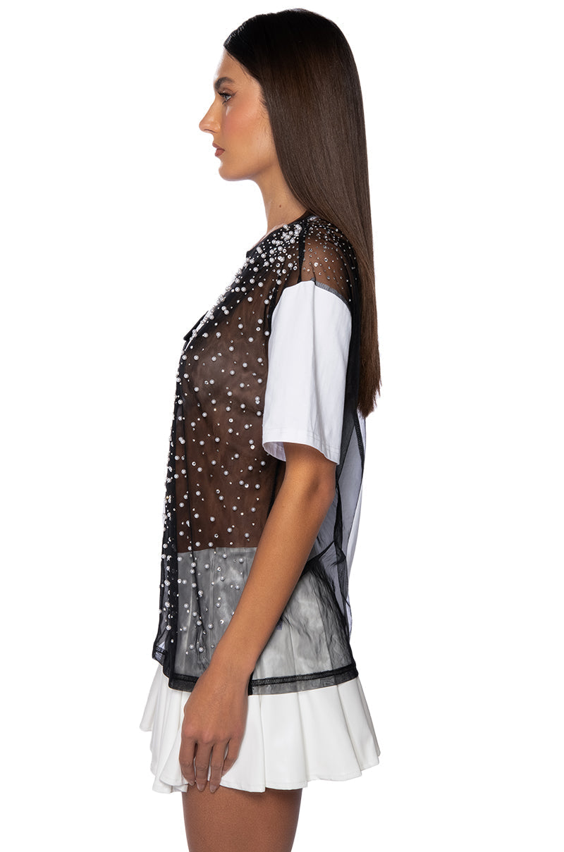 CARISSA SHORT SLEEVE MESH T-SHIRT