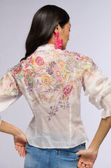 CARMELLIA FLORAL BUTTON DOWN BLOUSE