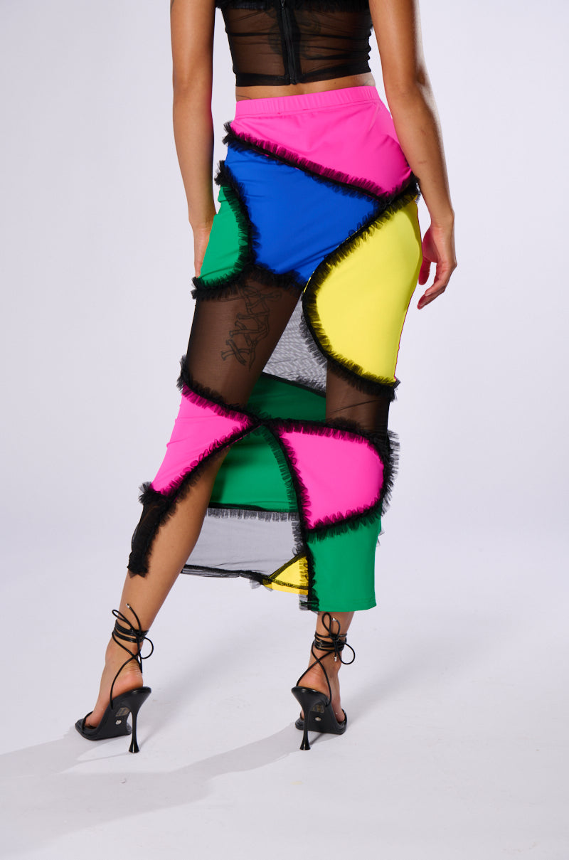 CARNIVALE TULLE DETAIL MIDI SKIRT