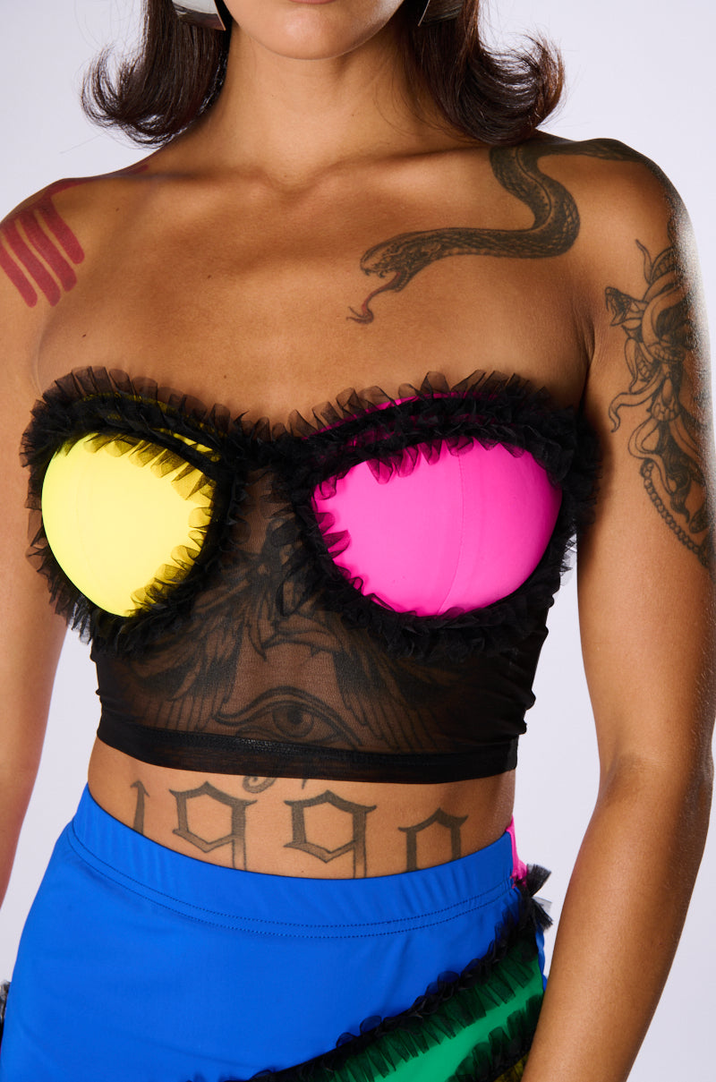 CARNIVALE TULLE DETAIL TUBE BRA