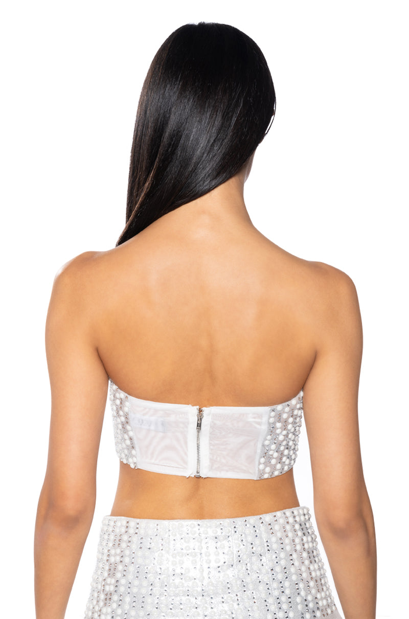 CELEBRATE ME EMBELLISHED TUBE TOP