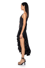 CHA CHA HIGH LOW CUTOUT MAXI DRESS IN BLACK