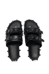 COMBOO EMBELLISHED FLAT SANDAL BLACK