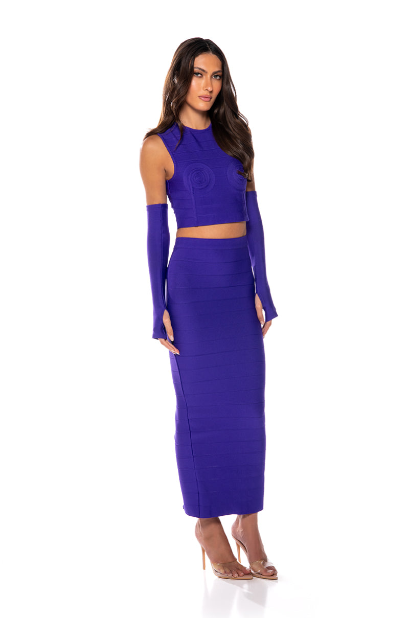 COULD ONLY DREAM STRUCTURED TANK AND MIDI SKIRT SET