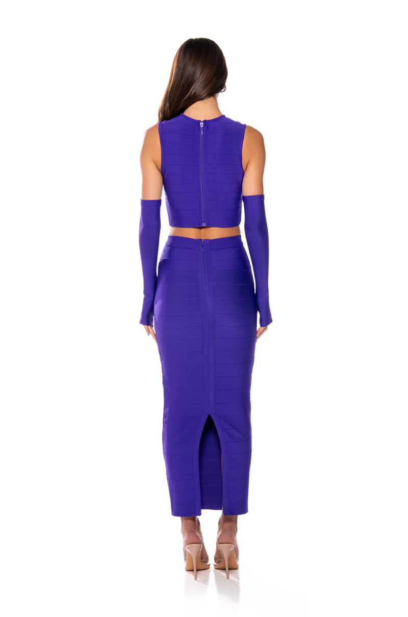 COULD ONLY DREAM STRUCTURED TANK AND MIDI SKIRT SET
