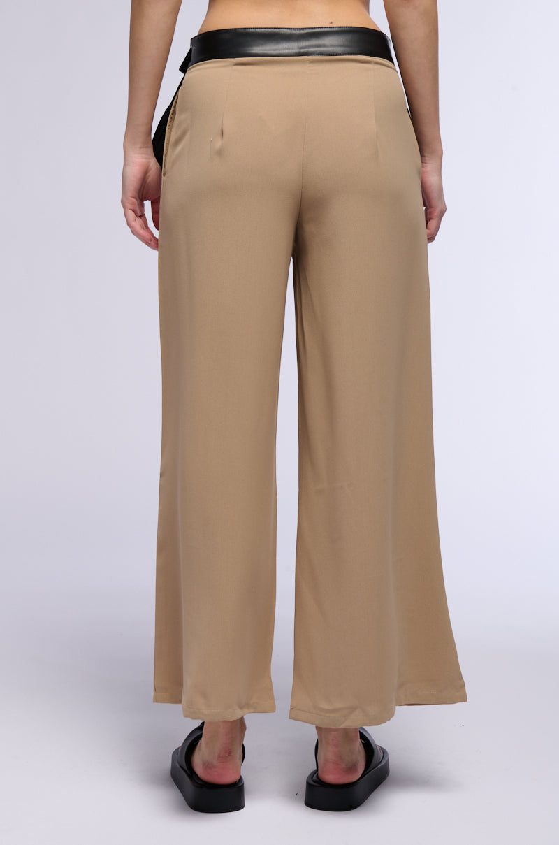 COURTNEY CONTRAST PU POCKET TROUSERS