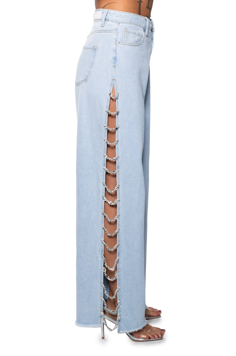 COVERED IN DIAMONDS RELAXED JEANS