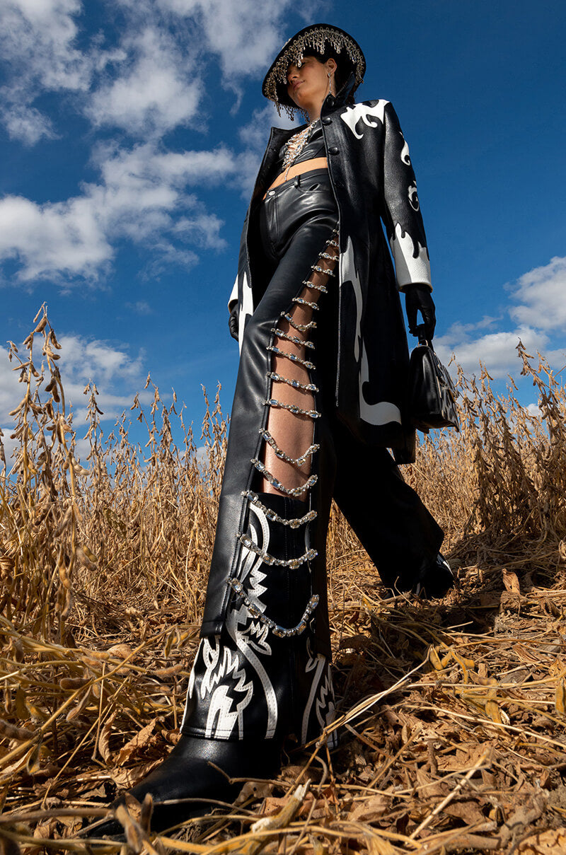 COVERED IN ICE FAUX LEATHER PANT