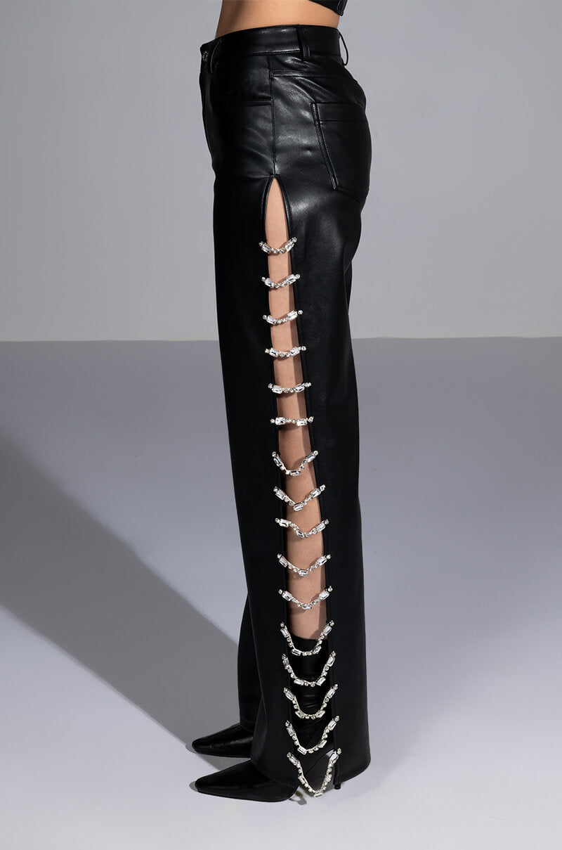 COVERED IN ICE FAUX LEATHER PANT