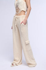 COZY BEACH DAYS KNIT PANT IN CREAM