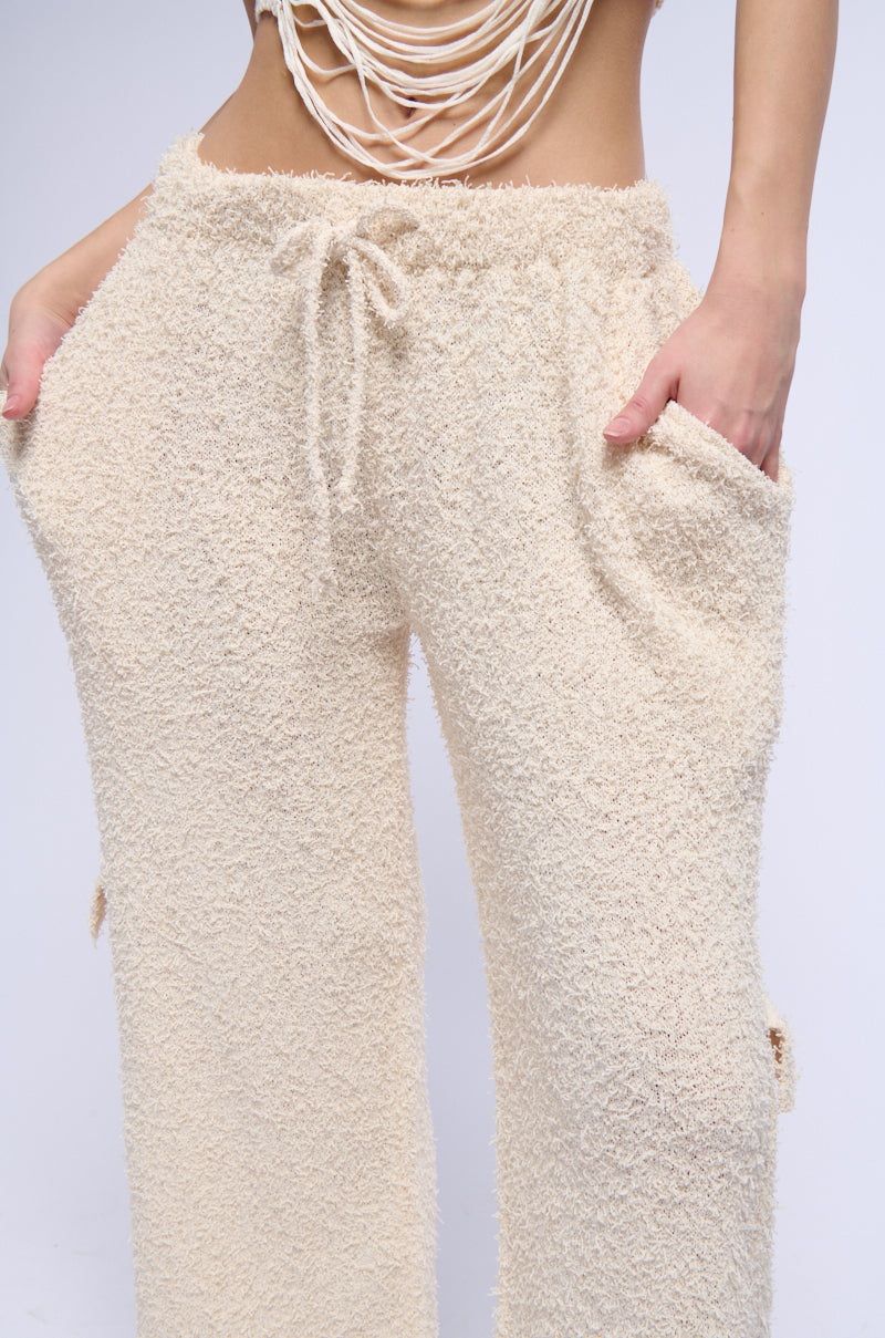 COZY BEACH DAYS KNIT PANT IN CREAM