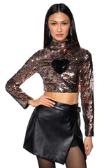 CROSS MY HEART ALL OVER SEQUIN TOP