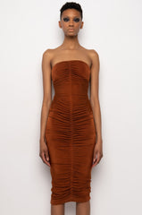 CURVE ALERT SLINKY MIDI TUBE DRESS