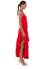 DANCE WITH ME RUCHED WAIST SLEEVELESS MAXI DRESS