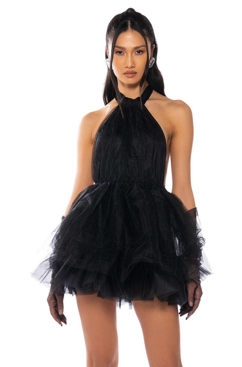 LIKE ITS NOTHING HALTER MINI DRESS