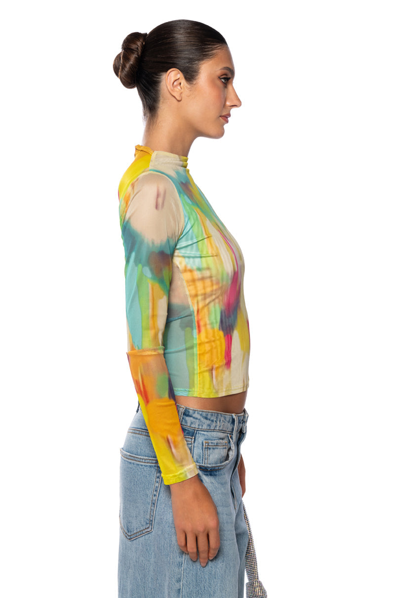 DAY DREAMING LONG SLEEVE MESH BODYSUIT