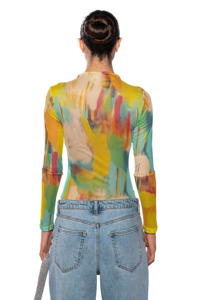 DAY DREAMING LONG SLEEVE MESH BODYSUIT