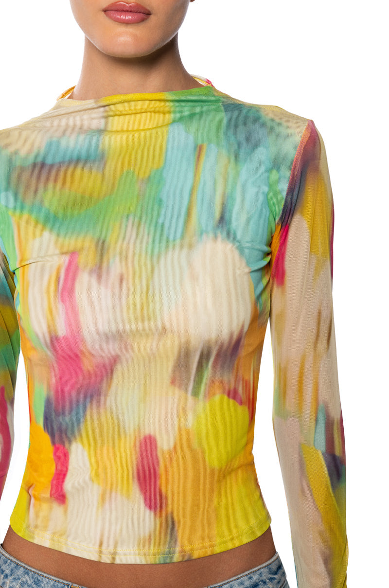 DAY DREAMING LONG SLEEVE MESH BODYSUIT