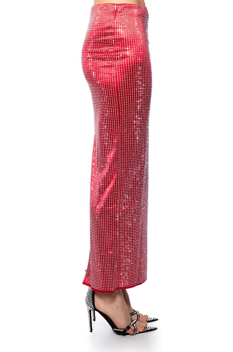DECISION MAKER RHINESTONE MAXI SKIRT