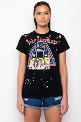 DEF LEPPARD DISTRESSED GRAPHIC T SHIRT