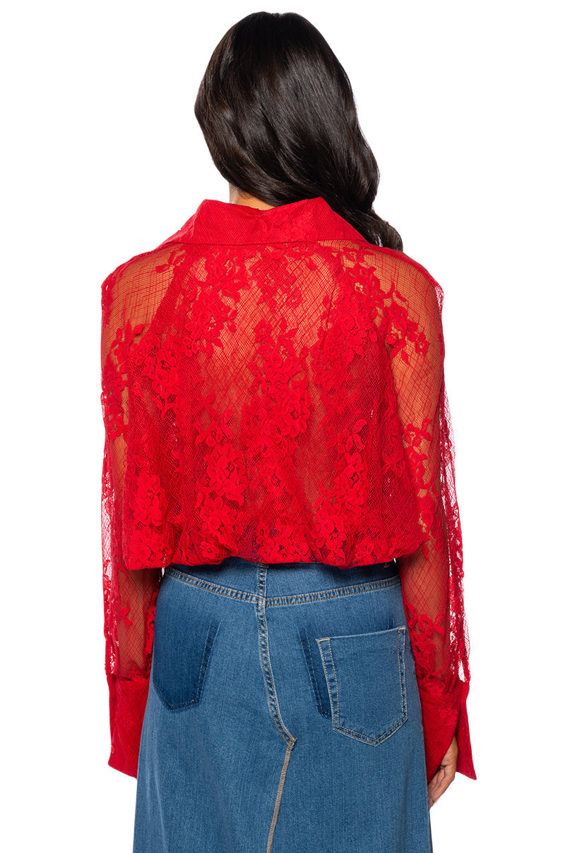 DESTINED FOR GREATNESS COLLARED LACE BLOUSE