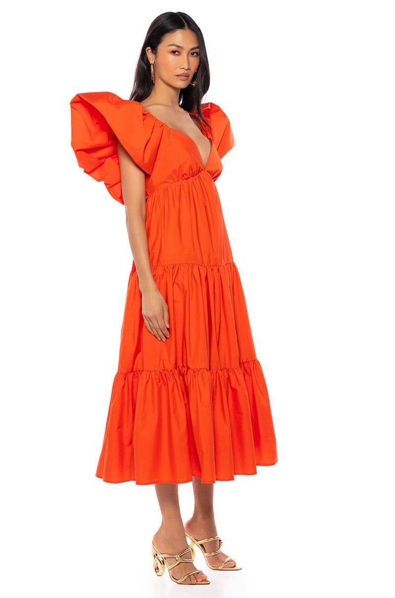 ANGELINA PUFF SLEEVE MAXI DRESS