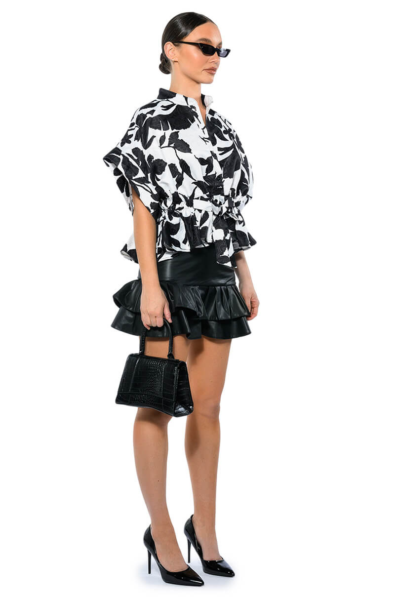 CARLI POPLIN TIE FRONT BLOUSE