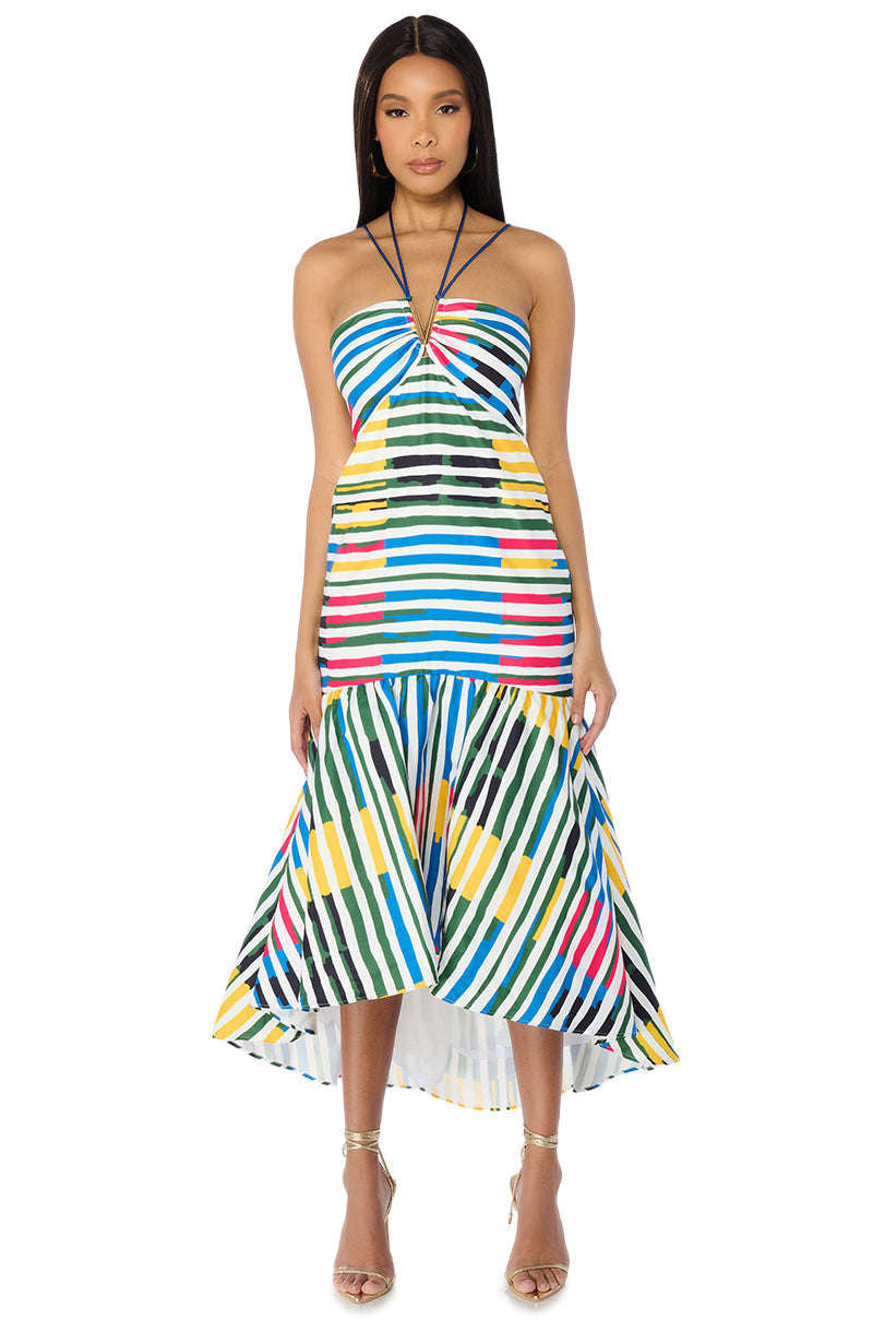 EURO SUMMER PRINTED MIDI DRESS