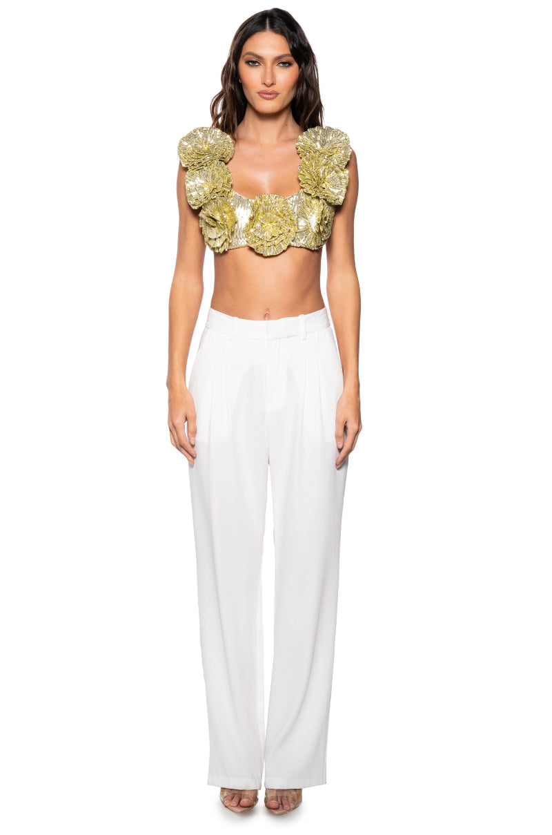 EVERY ROSE SEQUIN CROP TOP