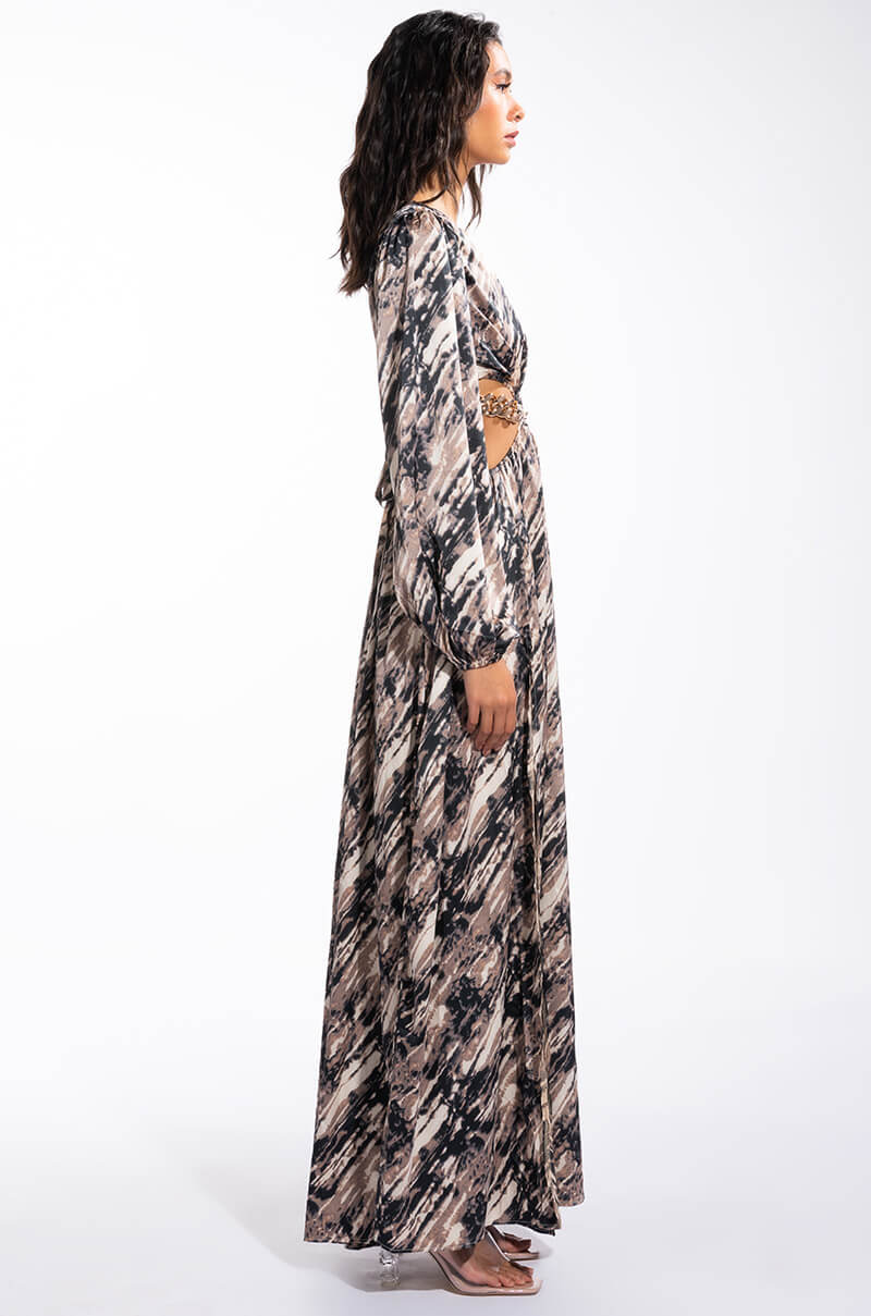 CHAIN BELT BROWN TONE MAXI BELT